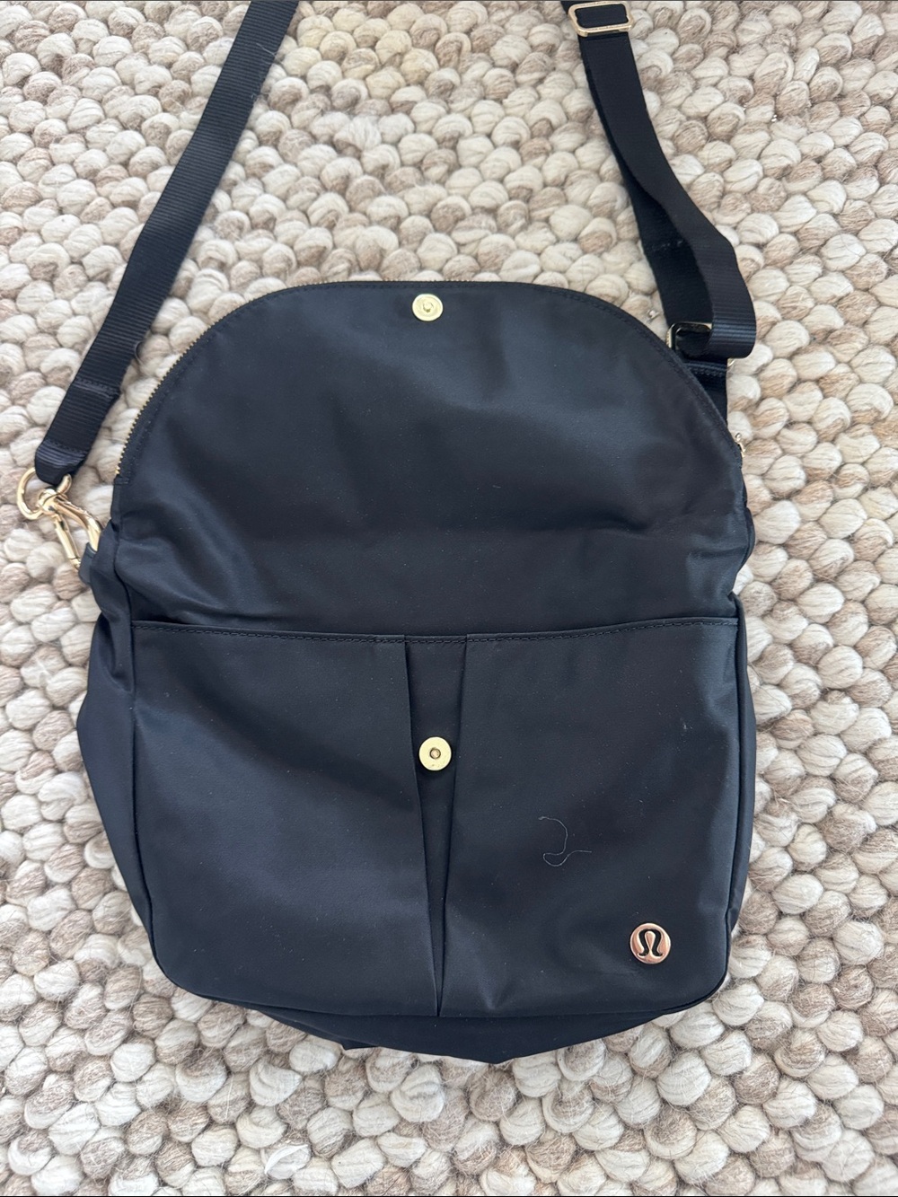 Lululemon all night festival bag. Crossbody Shoulder Bag with Gold Hardware - Picture 3 of 5